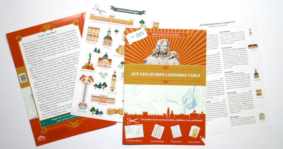 Eine kreative Karte (DIY) zum Ausschneiden, Aufkleben, Lesen und Rätseln